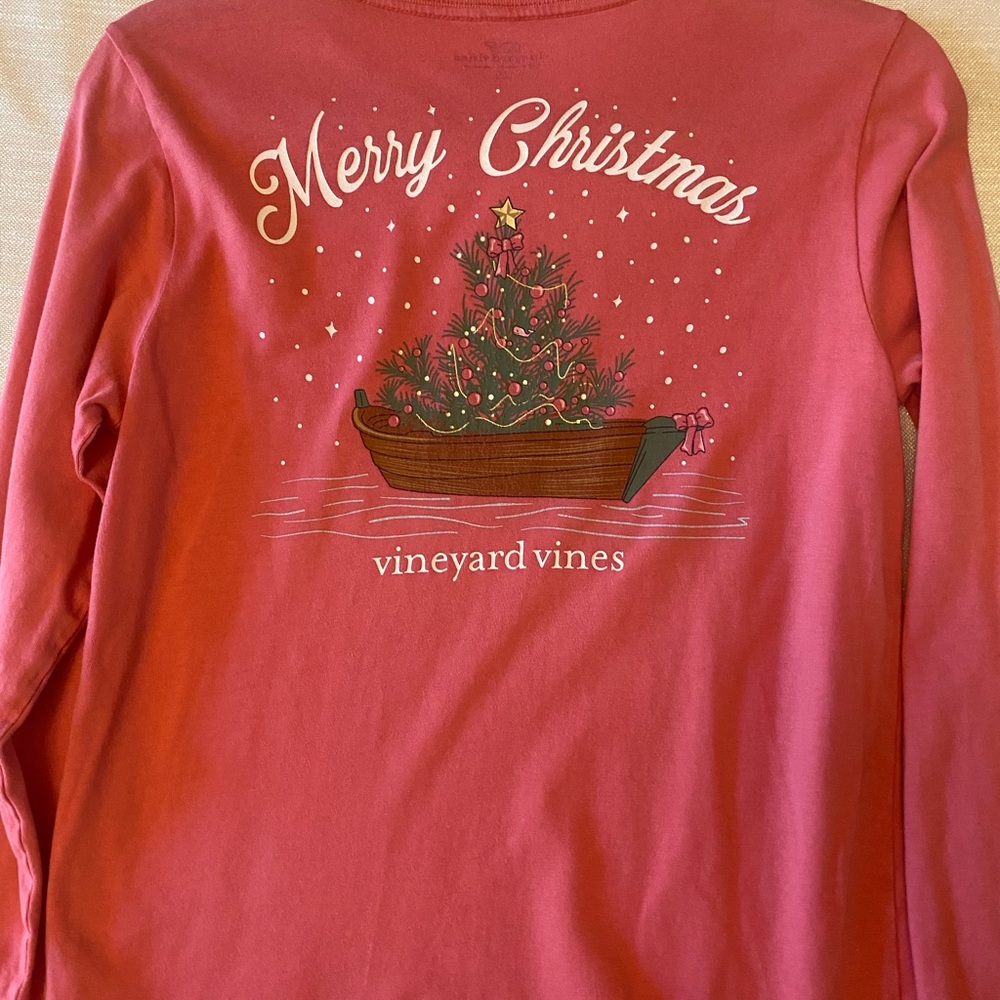 Vineyard Vines Boys Christmas Tree Longsleeve Tshirt Medium 12-14